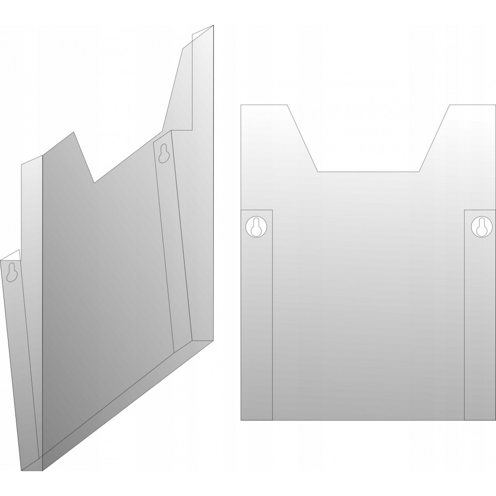 Kieszeń na ulotki foldery A 4 plexi gr 2,5 mm kask