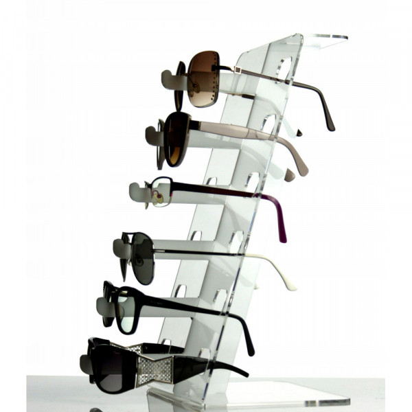 Stojak na okulary plexi ekspozytor na 6 szt noski